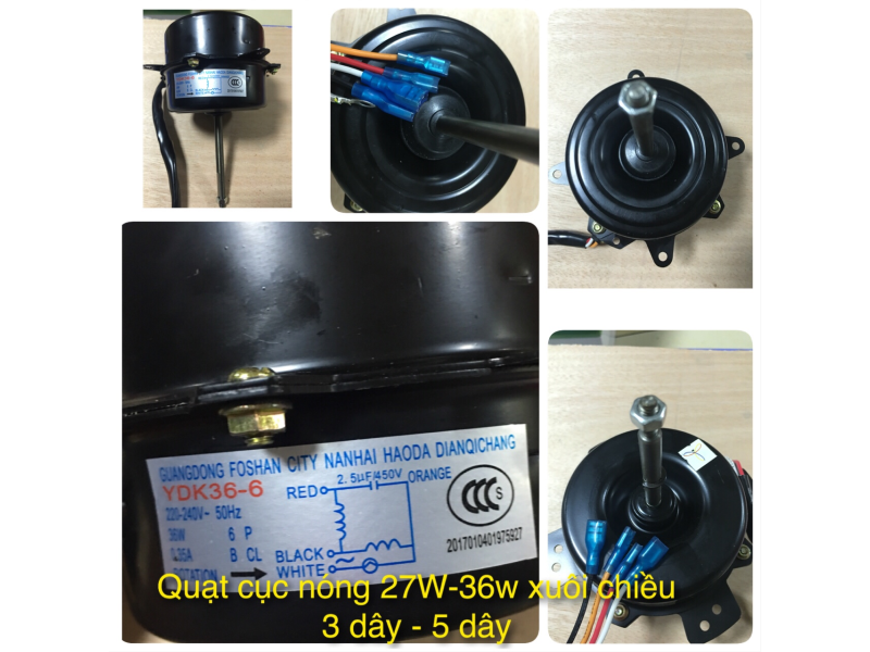 Quạt Cục Nóng 27w-36w Xuôi Chiều 3 Dây, 5 Dây